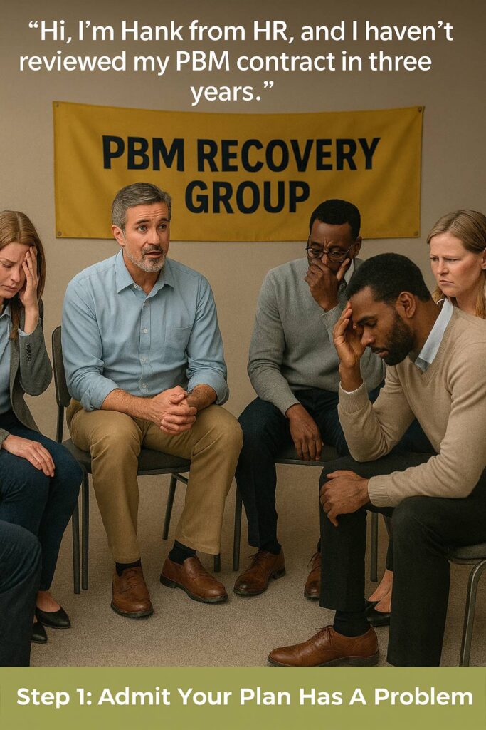 Twelve Steps of Fiduciary Recovery Breaking Free From PBM Dependency Executive Brief Fiduciaries Anonymous is now in session. The first step to fixing your health plan? Admitting you have a problem. PBMs and brokers built a system to keep employers hooked: opaque contracts, hidden fees, complex pricing, and “discounts” that actually inflate costs. We’ve been told:“There’s nothing you can do.”“It is what it is.”“We worked hard to limit your increase to 10%.” Who wants to admit defeat?...