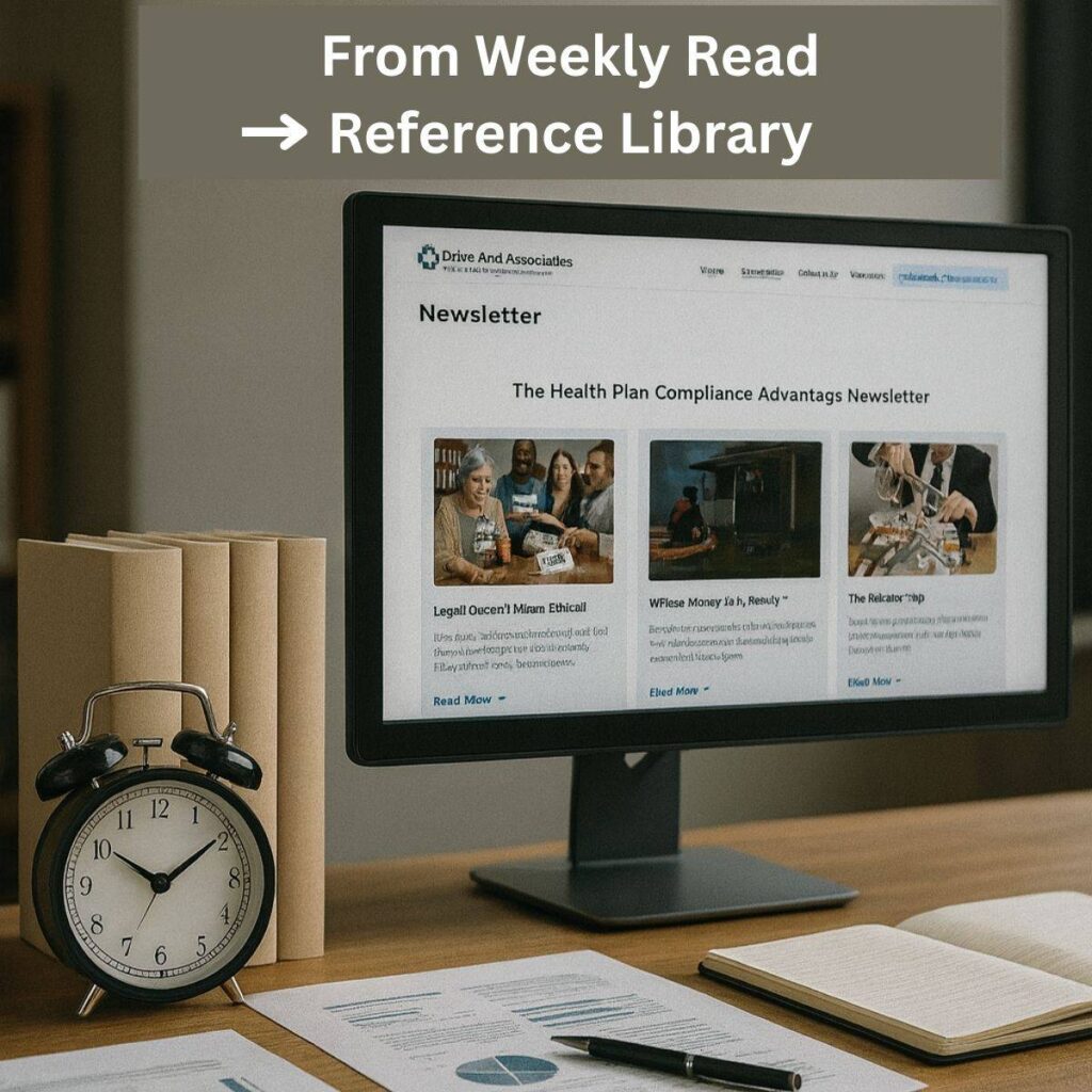 How to Get Real Value From This Newsletter Welcome! Let’s Get You Oriented. If you’re new(ish) or haven’t yet explored all the newsletter issues, this is your roadmap. Most newsletters fade after a few months.This one didn’t. What started as a weekly attempt to untangle healthcare complexity has turned into something much more: A growing community of fiduciaries, advisors, and executives who want better answers and are willing to act on them. Last week’s anniversary giveaway wasn’t just a...