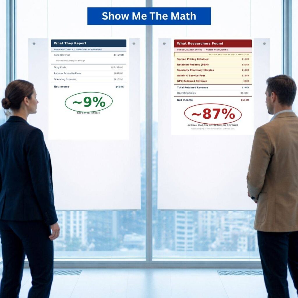 Show Me the Math What Your PBM Isn’t Showing You What would you do if you were told your PBM earned a 9% margin and researchers found the real number could be closer to 87%? That’s not a hypothetical. A USC Schaeffer Center white paper published in January showed PBM profit margins on the same drug can range from 9% to 87% depending on how the PBM accounts for pass-through payments and internal transfers within its parent company. The DOL just proposed a rule to cut through that fog and other...